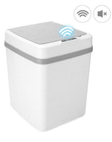 1 x RAW Customer Returns QWORK Automatic Sensor Trash can Touchless Motion Sensor Trash can with Lid Soft Close No Noise Moisture Proof - 12L - White - RRP €26.51