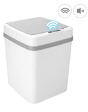 1 x RAW Customer Returns QWORK Automatic Sensor Trash can Touchless Motion Sensor Trash can with Lid Soft Close No Noise Moisture Proof - 12L - White - RRP €26.51