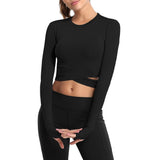 1 x RAW Customer Returns MUYOGRT T-shirt women s sports shirt long-sleeved crop top sexy sports top crop top summer running shirt breathable sports top lightweight yoga fitness shirts quick-drying functional shirt - RRP €19.14