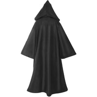 1 x RAW Customer Returns Cape with long hood made of satin, cloak black brown unisex for adults, Jedi robe medieval cloak Halloween costume carnival cape masquerade 2XL, brown  - RRP €19.2