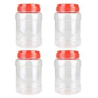 6 x Brand New jojofuny 4 Pieces 1000ML Plastic Jars with Airtight Lid Transparent Container Empty Box Food Storage Container Leak Proof Pantry Organization for Tea - RRP €78.54