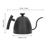 1 x RAW Customer Returns Gooseneck Coffee Kettle, Stainless Steel Gooseneck Coffee Pot, 800ml Capacity Black Gooseneck Stainless Steel Coffee Maker with Thermometer for Household Cafe - RRP €60.39