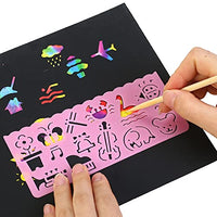 2 x Brand New YANGWEN Scratch Art for Kids, 20 Rainbow Paper Books with 2 Wooden Stylus and 4 Drawing Templates, Scratch Art Notebooks for Scratch Paper Rainbow Scratch Paper Arts - RRP €40.8