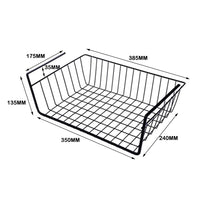 1 x RAW Customer Returns Floor Storage Basket, 2 Pack Metal Hanging Basket, Under Cabinet Hanging Basket Basket for Kitchen, Office, Pantry, Bathroom, Closet, Black - RRP €20.16