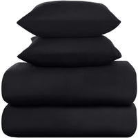 1 x RAW Customer Returns Utopia Bedding bed linen 135x200 4-piece - microfiber 2 duvet covers 135x200 cm 2 pillowcases 80x80 cm - black - RRP €24.42