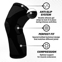 1 x RAW Customer Returns POWERLIX Sports Knee Brace for Women Men 1 Pair , Compression Knee Support Sports Knee Pads for Meniscus Tear, Arthritis, Relieves Knee Pain, ACL, Volleyball, Sports, Black, L - RRP €24.99