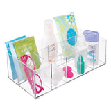 1 x RAW Customer Returns mDesign Cosmetic Organizer - 6 Compartment Box for Organizing Makeup, Bottles and Other Bathroom Accessories - Transparent - RRP €22.36