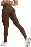 1 x RAW Customer Returns Memoryee Women s Gym Leggings Sport Scrunch Butt High Waist Push Up Boom Booty Workout Seamless Yoga Pants Light Brown L - RRP €25.99