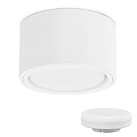 1 x RAW Customer Returns KYOTECH LED surface-mounted spot flat 230V 95x55mm surface-mounted incl. 6W GX53 bulb warm white 3000K 550LM ceiling surface-mounted spotlight with large lighting area LED surface-mounted spot light round white - RRP €21.17