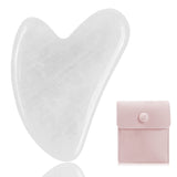 1 x RAW Customer Returns Gua Sha Stones Facial Jade 100 Natural Stone Heart Shape Scraping Massage Tool for Eyes, Neck for Skin Care, Beauty and Relaxation of Body Muscles White  - RRP €6.04