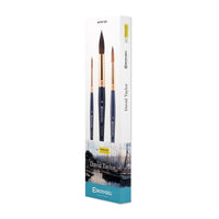 1 x RAW Customer Returns ESCODA Set of 3 Watercolor Brushes - No. 8, No. 12, No. 18 Round Pointed Synthetic Hair Set David Taylor Series Prado ltimo Professionally handmade in Barcelona. - RRP €40.29