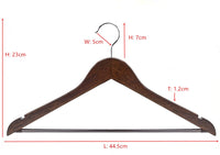 1 x RAW Customer Returns Amber Home 20 Pieces 44.5cm Antique Wooden Coat Hangers Retro Smooth Sturdy Wedding T-Shirt Shirt Suit Jacket Garters with Rod with Groove - RRP €32.09