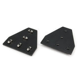 1 x RAW Customer Returns Zeberoxyz 8 PCS Black T Shape Corner Bracket Plate with Screws and T Nuts, 5 Hole 90 Degree Joint Plate for 4040 Series Aluminum Profile 3D Printer Frame 4040 Series Black-T with Nut  - RRP €54.44