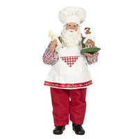 1 x Brand New HAES DECO - Decorative figure Santa Claus - Size 13x10x28 cm - Collection Who is Santa - Color red - Material textile on plastic - Christmas figure, Christmas decoration - RRP €30.0