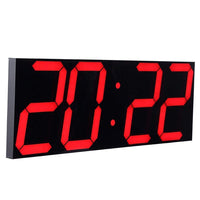 1 x RAW Customer Returns CHKOSDA LED Clock Digital Clock Large Wall Clock with 18 Inch LED Display, Countdown Clock with 8 Adjustable Brightness, 16 Alarm Settings, 12 24 Hour Display, Temperature and Calendar Display Red  - RRP €89.99