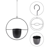 1 x RAW Customer Returns lesolar hanging planters, 2 pieces metal hanging hanging basket, black hanging flower pot for plants, minimalist flower pot for indoor and outdoor use, decoration for home, office - RRP €49.99