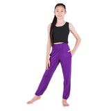 1 x Brand New Lofbaz Children s Yoga Pants High Waist Sports Pants Workout Trousers Casual Clothing Pajamas Purple 5-6 Years - RRP €21.6