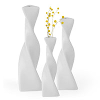 1 x RAW Customer Returns Gr nara Vases Set of 3 - White Ceramic Vase Set of 3 for Modern Home Decor, Flower Vase for Pampas Grass and Dried Flowers - RRP €27.53