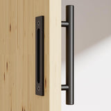 1 x RAW Customer Returns CCJH 30cm Black Sliding Door Handle Sliding Barn Door Handle - RRP €21.98