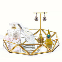 1 x RAW Customer Returns SLHEQING mirror tray gold, vintage decorative tray perfume tray cosmetics jewelry as dressing table storage - RRP €24.52