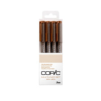 1 x RAW Customer Returns Copic Sepia multiliner set 4 pens in different line thicknesses, drawing pencils with water- and alcohol-resistant pigmented ink, for sketches, illustrations and outlines - RRP €15.94