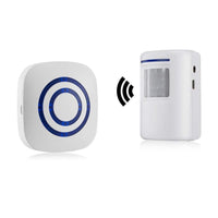 1 x RAW Customer Returns Passage alarm, HommyFine shop bell wireless alarm system with motion detector access detector motion bell with 38 ring tones driveway alarm set with blue LED display - RRP €22.18