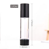 1 x RAW Customer Returns TIANZD 3 pieces 100 ml empty airless pump dispenser cosmetic cream dispenser pump bottle plastic vacuum cream dispenser transparent black travel dispenser bottle for filling bottle for gel shampoo lotion - RRP €10.07