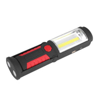 1 x RAW Customer Returns 2 in 1 COB LED Work Light, 3W Rechargeable LED Work Light, 2200mAh LED Flashlights with Magnetic Base and Hook for Automotive Repair, Camping, DIY Red  - RRP €24.0