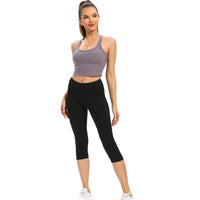 1 x RAW Customer Returns adorence 3 4 Women s Sports Leggins Feeling of Nudity, High Waist, Tommy Control, Opaque Women s Summer Leggins, Short Leggins for Women-Black,M - RRP €26.99