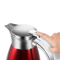 1 x RAW Customer Returns Haosens 1.8 liter stainless steel thermos flask, double layer vacuum coffee pot - elegant design, double-walled insulation red  - RRP €28.22