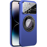 1 x RAW Customer Returns Dqtaoply Cell Phone Case Compatible with iPhone 14 Pro Max Case with Magnetic, Thin Slim Hard Matte Case with Glass Lens Camera Protection Logo View Protective Case Compatible with iPhone 14 Pro Max Blue  - RRP €21.6