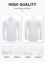 1 x RAW Customer Returns Jolicloth Men s Casual Shirt Regular Fit Plain Long Sleeve Business Shirt 100 Cotton Men s Shirts White S - RRP €35.28