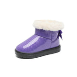 1 x Brand New DADAWEN Little Girls Boots Ankle Boots Warm Winter Ankle Boots, Purple, 27 EU - RRP €60.0