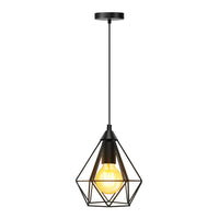 1 x RAW Customer Returns Aigostar Pendant Light, Iron Chandelier, Octagonal Ceiling Light, Industrial Style, Retro Black Hanging Lamp for Indoor, Without Bulb - RRP €22.18