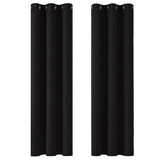 1 x RAW Customer Returns Deconovo Curtains Opaque Eyelet Thick Curtains Thermal Curtain Cold Protection Bedroom, 242 x 107 cm Height x Width , Black, Set of 2 - RRP €39.49