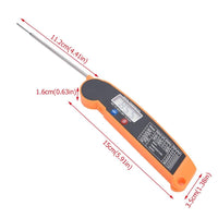 1 x RAW Customer Returns Grill Thermometer, LCD Digital Food Meat Thermometer with Folding Probe Turkey Fish Beef Taste Selectable Kitchen Cooking BBQ Grill Temp Tester Orange  - RRP €26.4