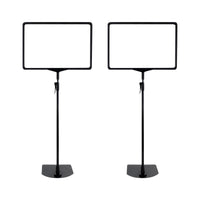 1 x RAW Customer Returns QOTSTEOS 2 Pcs Adjustable Height A4 Sign Holder Protector Table Floor Stand Poster Stand for Shop Book Store School Church Business Show Black  - RRP €26.99