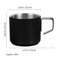 1 x Brand New Kichvoe Coffee Mug With Handle 150Ml Insulated Stainless Steel Reusable Coffee Mug Double Wall Coffee Travel Mug - Black - RRP €17.19