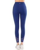 1 x RAW Customer Returns Yvette women s sports leggings with mesh pocket, high waist sports trousers, streetwear sports leggings, blue, S - RRP €15.96