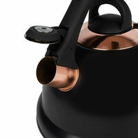 1 x RAW Customer Returns Strong Black Induction Gas Kettle 3 L Whistling Kettle Stainless Steel Tea Kettle with Plastic Handle Electric Stove Ceramic Stove for Tea Coffee Large Golden MATT - RRP €29.89