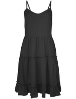 1 x RAW Customer Returns FANCYINN Women s V-Neck Spaghetti Strap Backless Sleeveless Floral Dress Ruffle Loose Swing Casual Dress Black XL - RRP €35.2