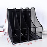 1 x RAW Customer Returns 4 Compartments Desk Organizer Magazine Rack Metal Storage Basket for Files Documents Organizer Module Durable DIY Book Folder Notebooks for Office School Home - RRP €31.68