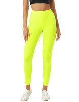 1 x RAW Customer Returns sissycos women s 80s neon leggings pants, buttery soft, stretchy, comfortable basic solid pants neon yellow, S  - RRP €23.98