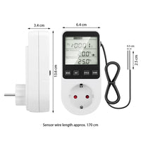 1 x RAW Customer Returns Aideepen Temperature Controller Socket 230V with Sensor, Digital Thermostat Socket with Backlight Heating Cooling Temperature Switch for Greenhouse Refrigerator Aquaculture - RRP €22.99