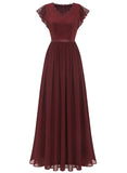 1 x RAW Customer Returns Dressystar Women s Elegant Prom Dress Long Maxi Chiffon Festive Party Dress Burgundy XL - RRP €62.99