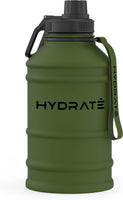 1 x RAW Customer Returns HYDRATE stainless steel drinking bottle - 2.2 liters - BPA-free sports water bottle - metal water bottle practical nylon carrying strap and leak-proof screw cap, gym - RRP €25.15