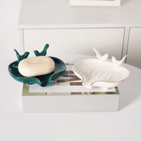 1 x Brand New ZYLLZY Ceramic Soap Dish, Nordic Style Durable Self-Draining Creative Ceramic Soap Dish Bathroom Accessories with Bird for Bathroom Vanity Kitchen White - RRP €20.4