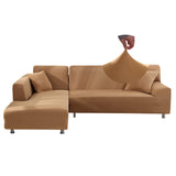 1 x RAW Customer Returns Jaotto Sofa Throws Sofa Cover Elastic Spandex Stretch Sofa Covers Couch Cover for L-Shape Sofa Universal Washable Sofa Throw 2 Non-Slip 2 Seater 3 Seater, Camel  - RRP €50.41