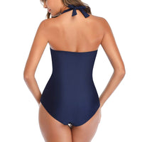 1 x RAW Customer Returns Smismivo Women s One Piece Swimsuit with Tummy Control Push up One Piece Swimsuit with Padded Halter Elegant Curvy Women s Swimwear Summer Beach Beachwear - RRP €37.37