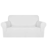 1 x RAW Customer Returns MAXIJIN Thick Velvet Sofa Covers 2 Seater Super Stretch Non-Slip Loveseat Covers for Living Room Dogs Cat Pet Plush Love Seat Couch Slipcovers Elastic Furniture Protector 2 Seater, White  - RRP €38.99